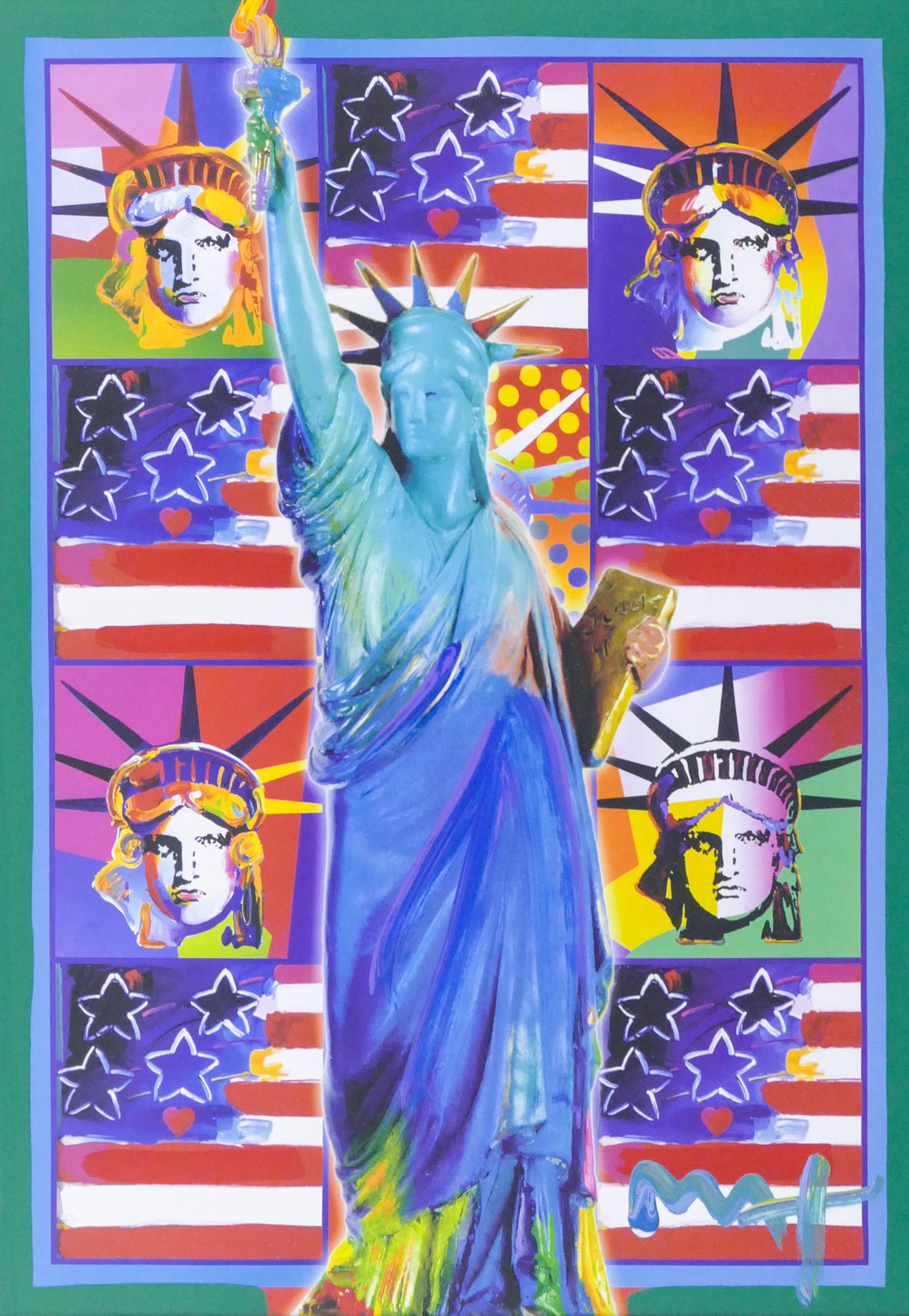 Peter Max ''God Bless American II'' 2001 Acrylic (1 of 2)