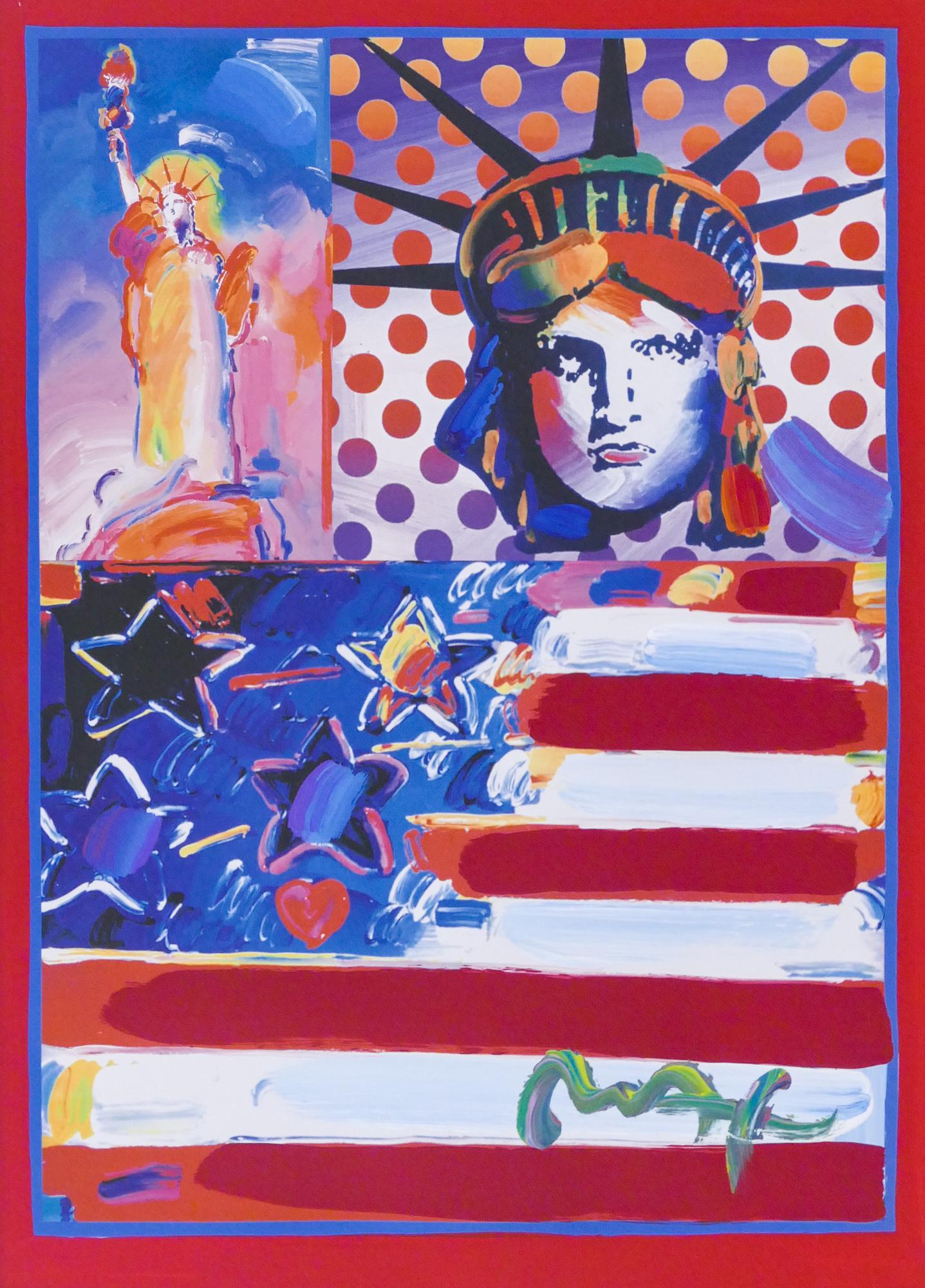 Peter Max ''God Bless America III'' 2005 Acrylic (1 of 2)