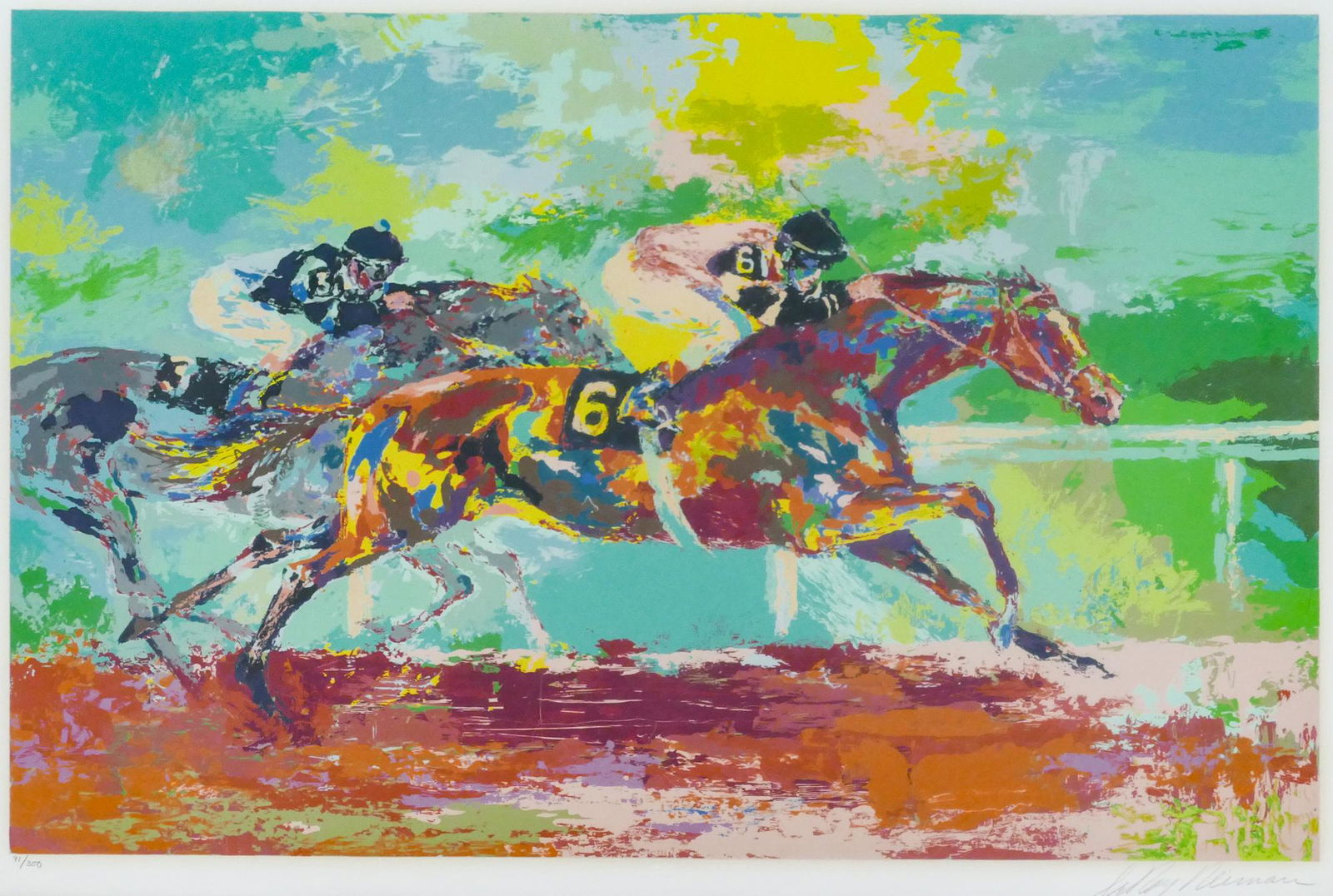 LeRoy Neiman ''Race of the Year'' (Horse Racing) 1980 (1 of 2)