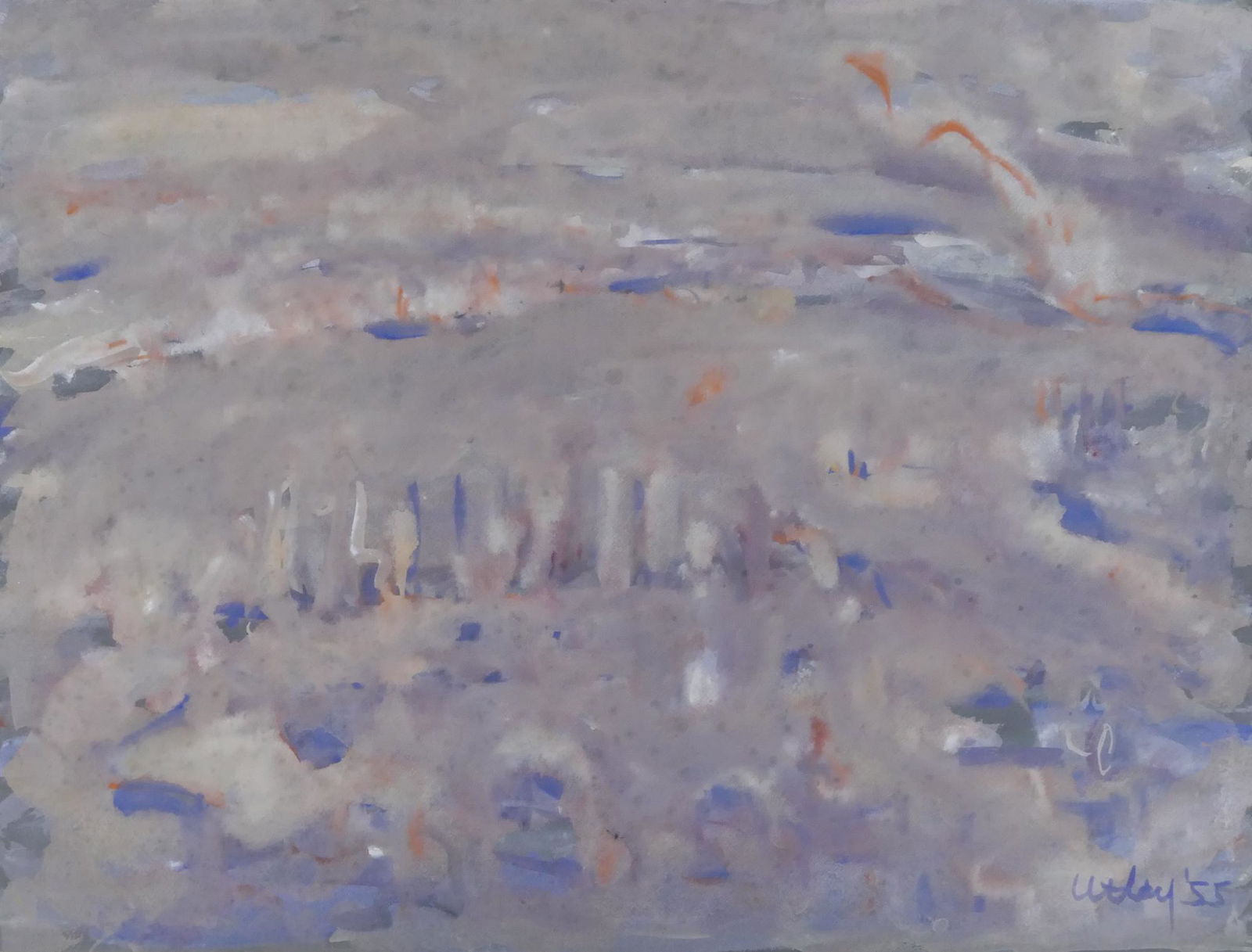 Windsor Utley ''Untitled'' (Lake Union) 1955 Tempera (1 of 2)