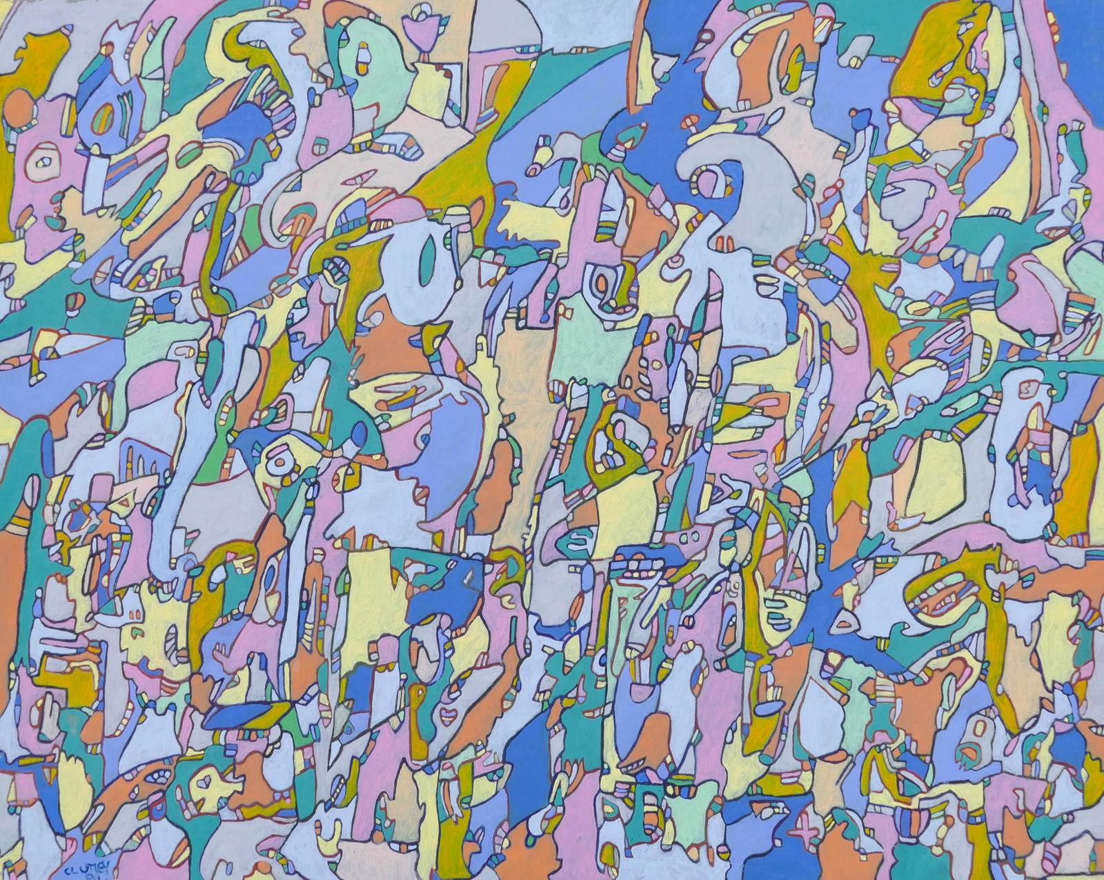 Claude Utley ''The Attendants'' 1991 Oil (1 of 1)