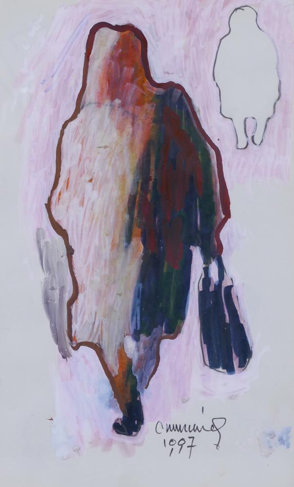 William Cumming ''Woman with Bag'' 1997 Tempera (1 of 2)