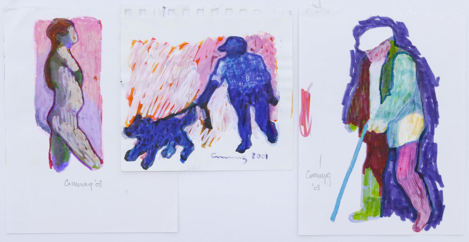 3pc William Cumming ''Figure Drawings'' 2001-2003 (1 of 1)