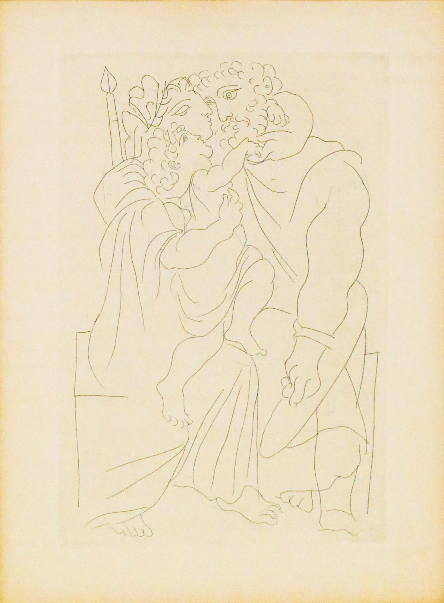 Pablo Picasso (1881-1973 Spain) 'Couple and Child' Etching, 1934 (1 of 4)