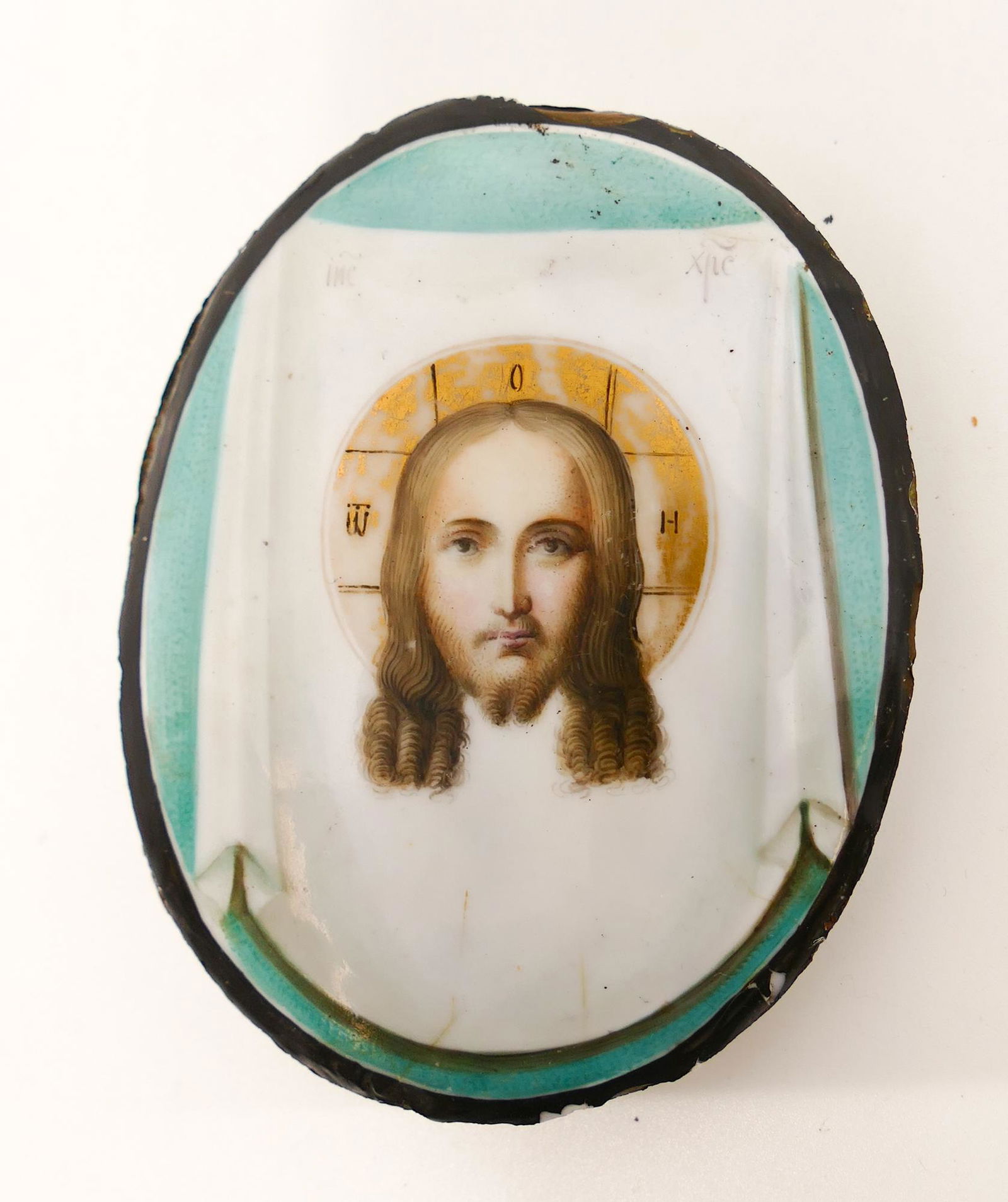 19th Century Russian Finift Enameled Copper Icon (1 of 5)