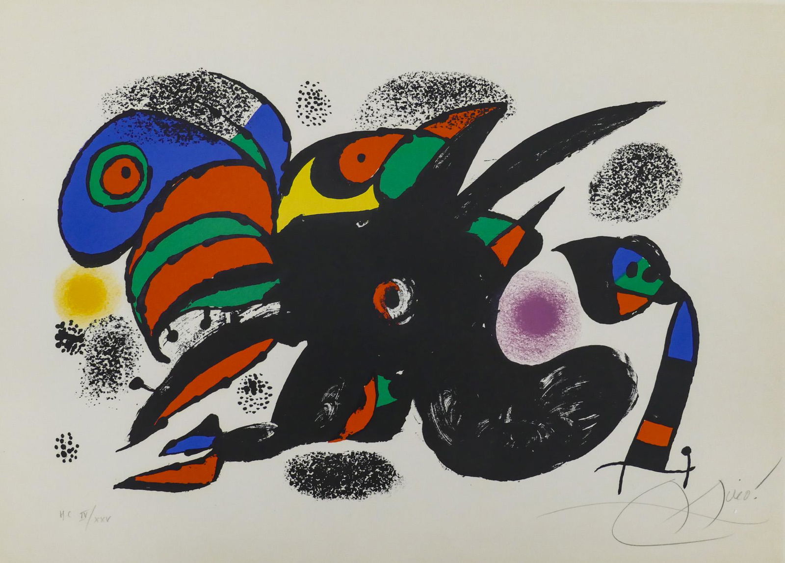 Joan Miro ''XX Siecle, No.47'' 1976 Color Lithograph (1 of 3)