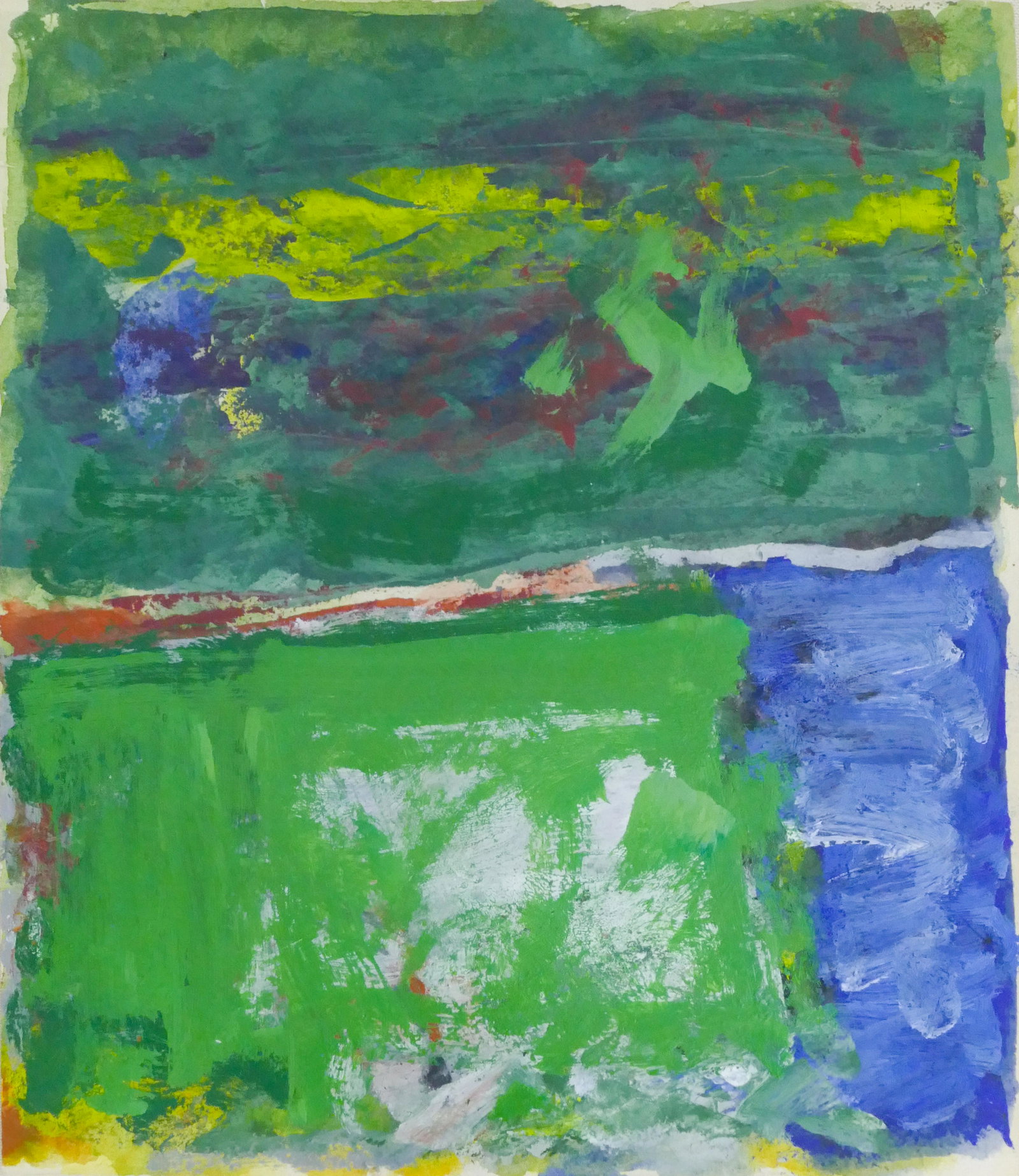 William Ivey ''Untitled'' (Greens & Blue) Oil (1 of 3)