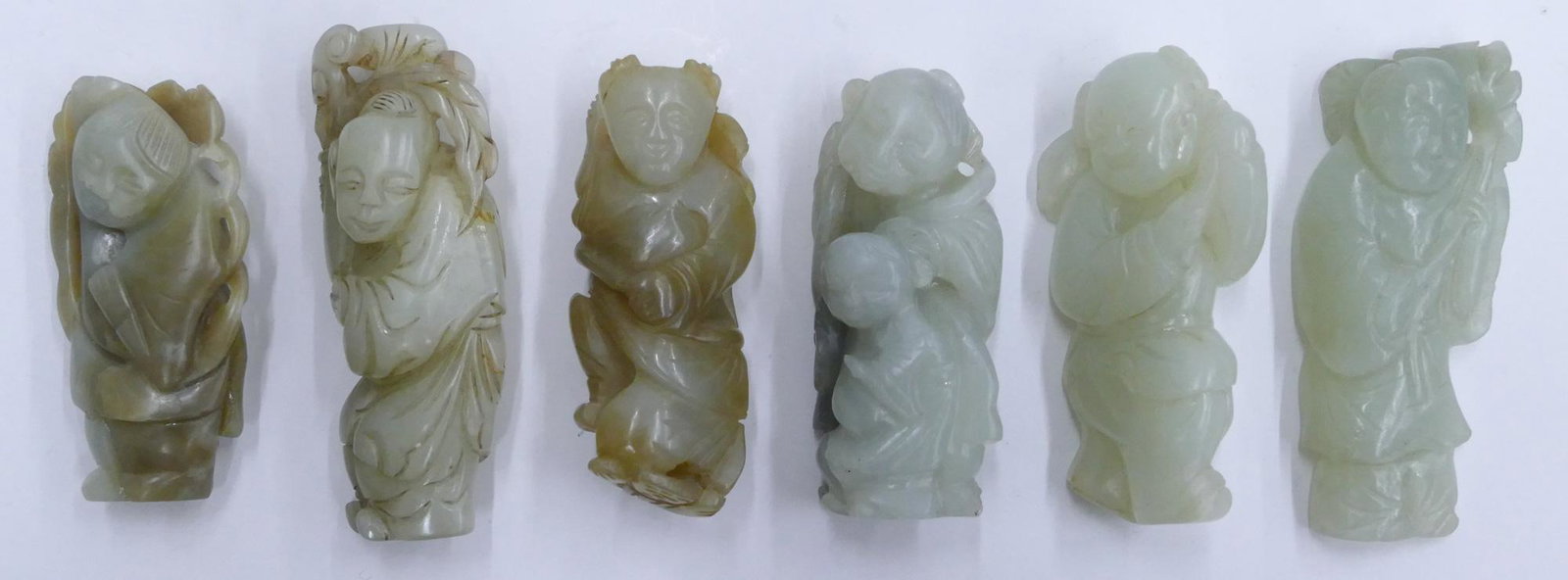 6pc Chinese Qing Jade Immortal Figures (1 of 5)