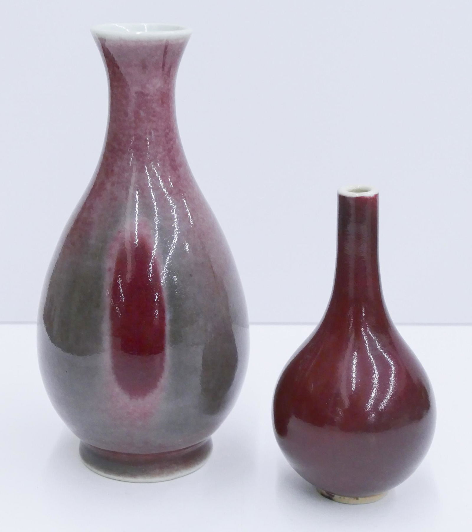 2pc Chinese Qing/Republic Plum Glazed Small Vases (1 of 4)