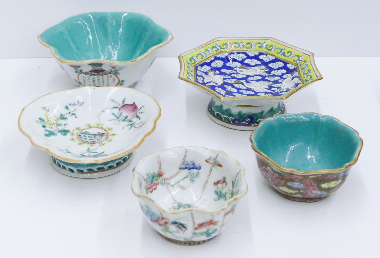 5pc Chinese Tongzhi Porcelain Small Dishes (1 of 4)