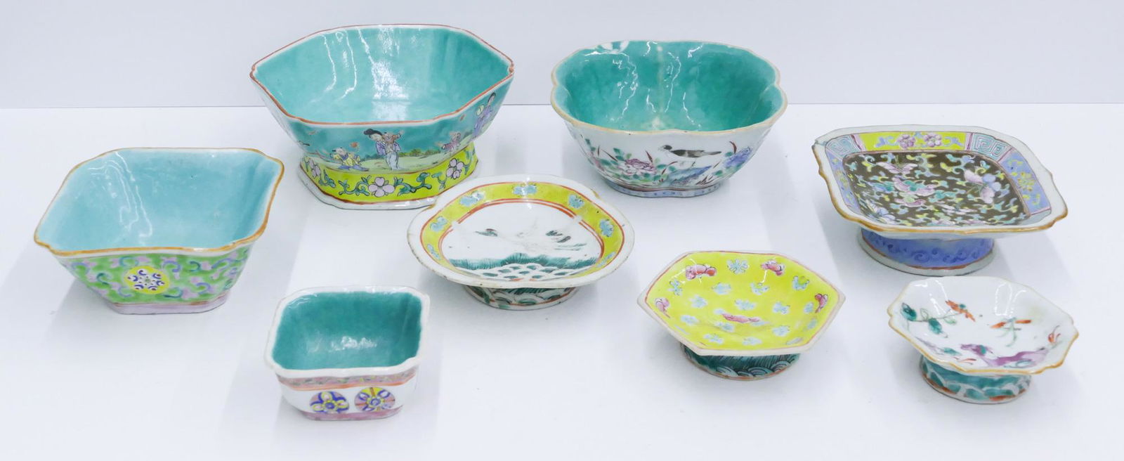 8pc Chinese Qing/Republic Bowls and Pedestal Dishes (1 of 3)