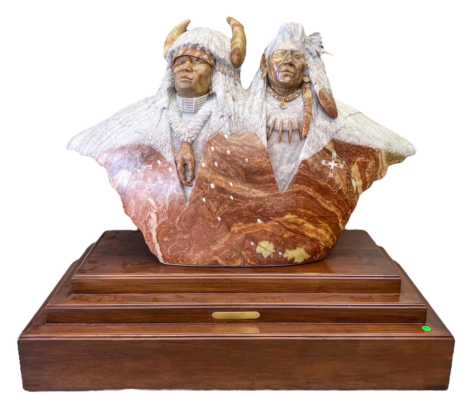 Oreland Joe ''Buffalo Men'' Alabaster Sculpture (1 of 3)