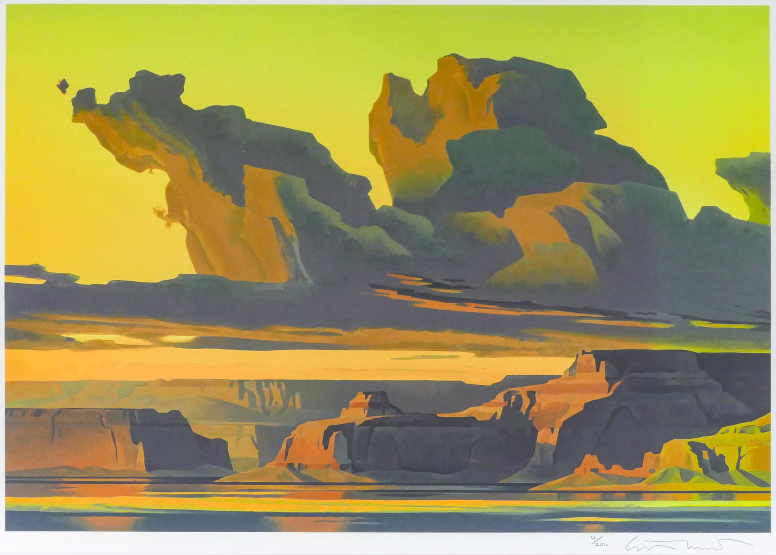 Ed Mell ''Golden Light, Lake Powell'' 1993 Lithograph (1 of 3)