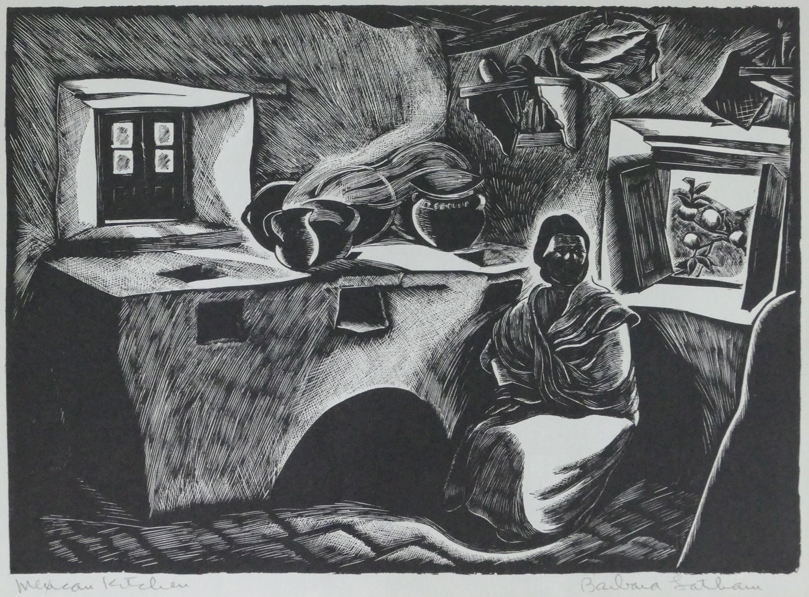 Barbara Latham ''Mexican Kitchen'' Engraving (1 of 2)