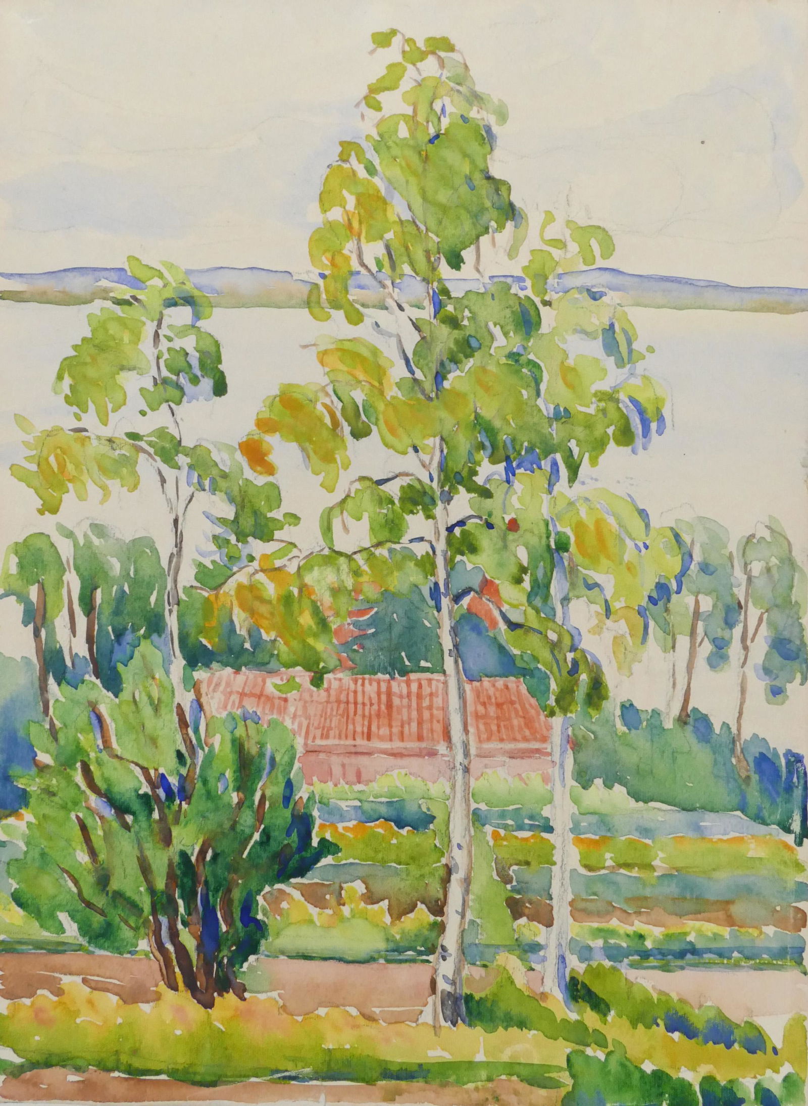 Margaret Sandzen ''Summer, Boulder Colorado'' 1939 Watercolor (1 of 3)