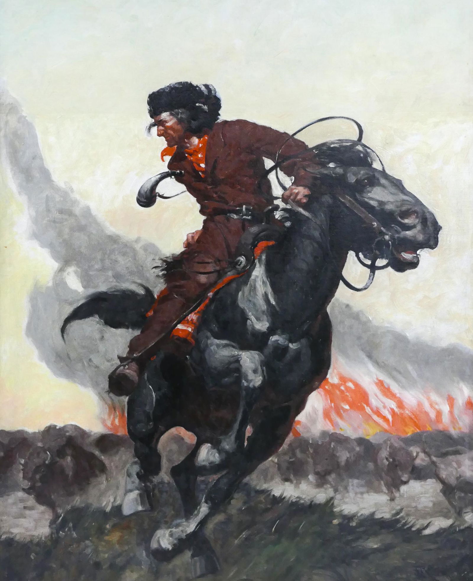 Jerome Rozen ''Blazing Trails'' (Boy's Life Cover) 1934 Oil (1 of 5)