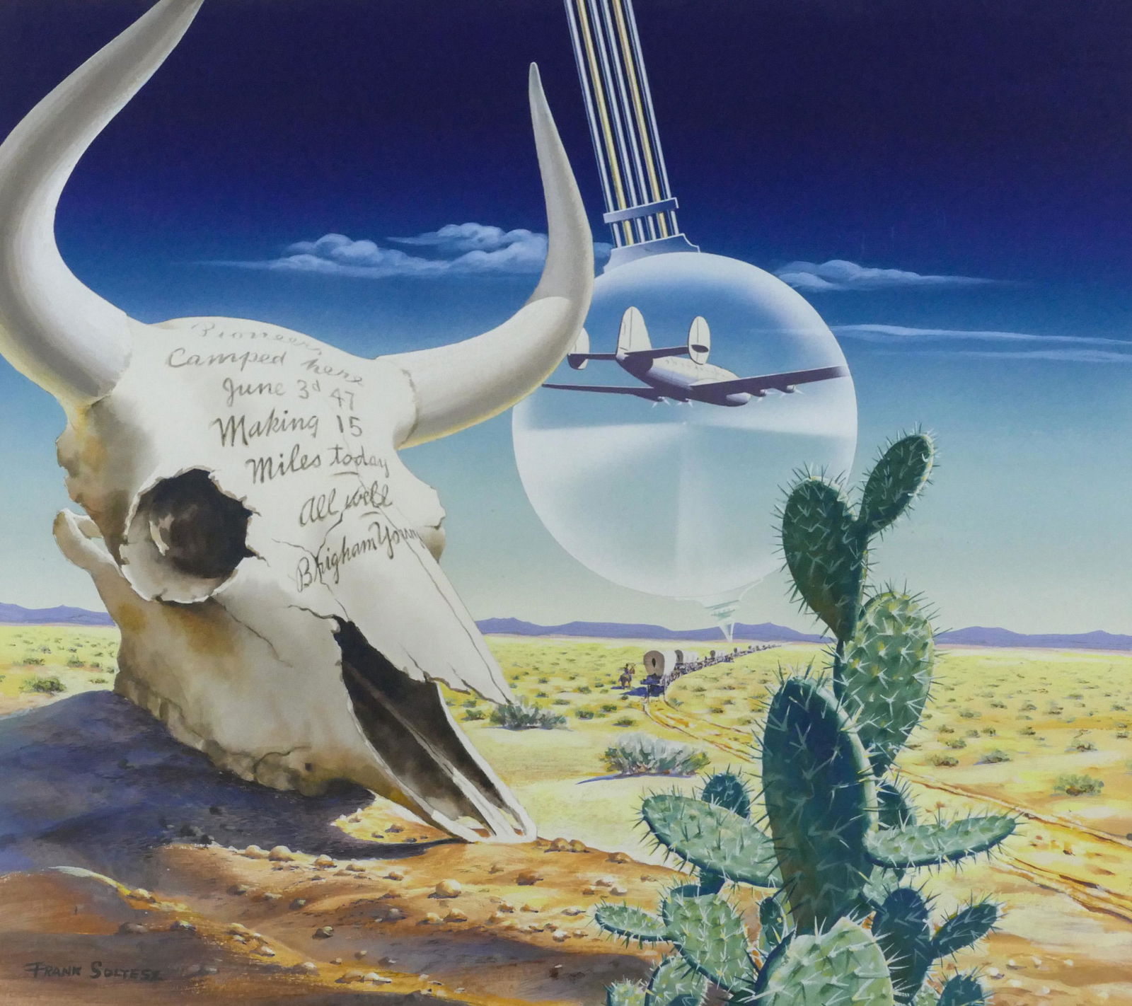 Frank Soltesz ''Wright Aeronautical Illustration'' Gouache (1 of 2)