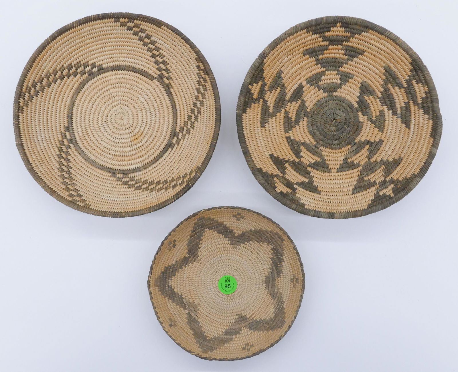 3pc Old Apache and Pima Indian Basketry Trays (1 of 1)