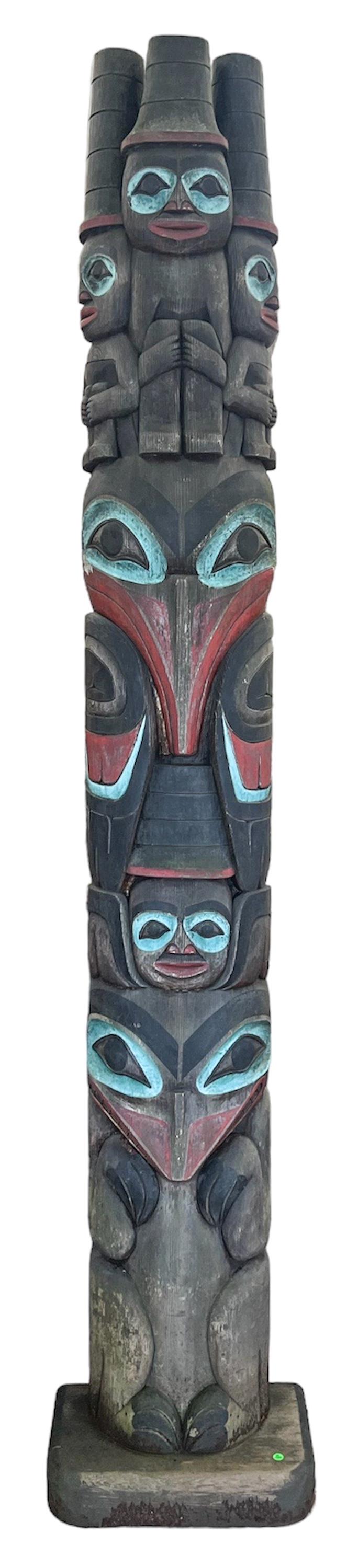 Northwest Coast ''The Watchmen'' Cedar Totem Pole 8.5' (1 of 6)