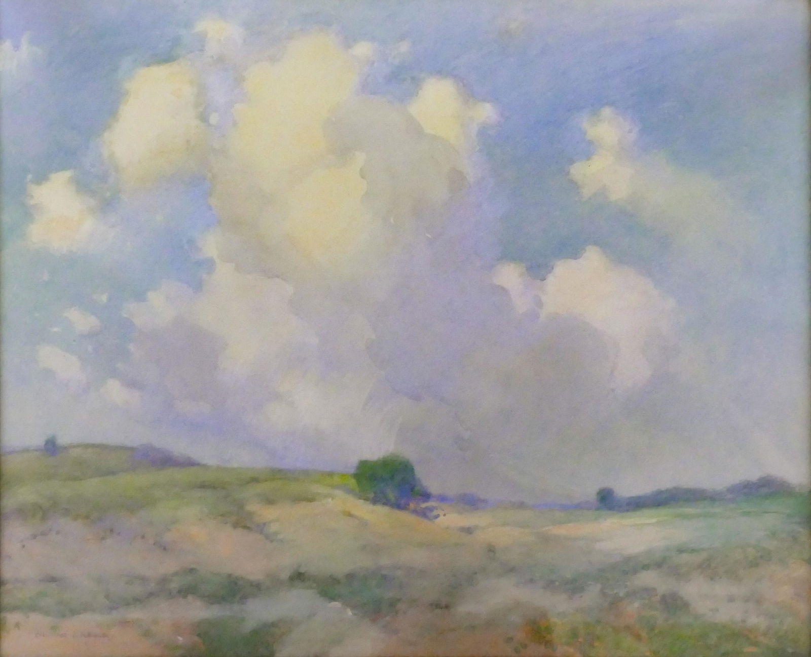 William J. Kaula ''Summer Afternoon'' Watercolor (1 of 3)