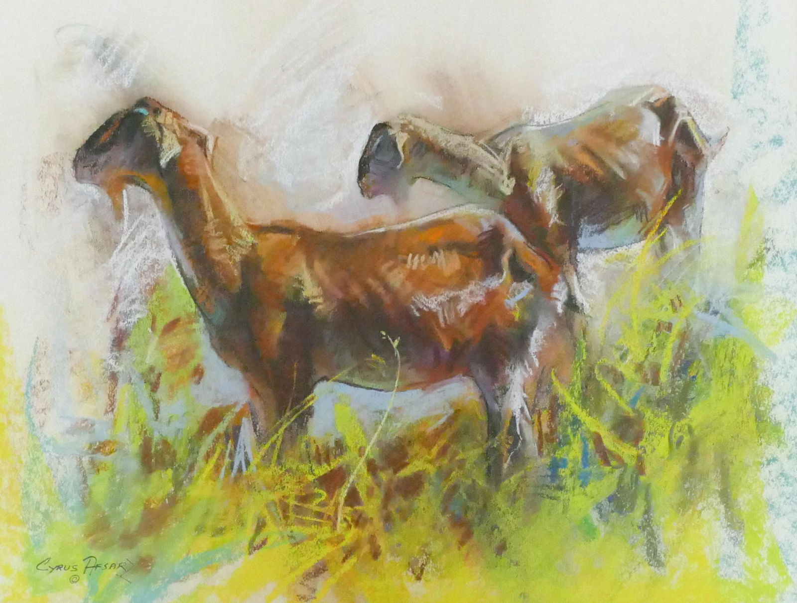 Cyrus Afsary ''Goats'' Pastel (1 of 2)