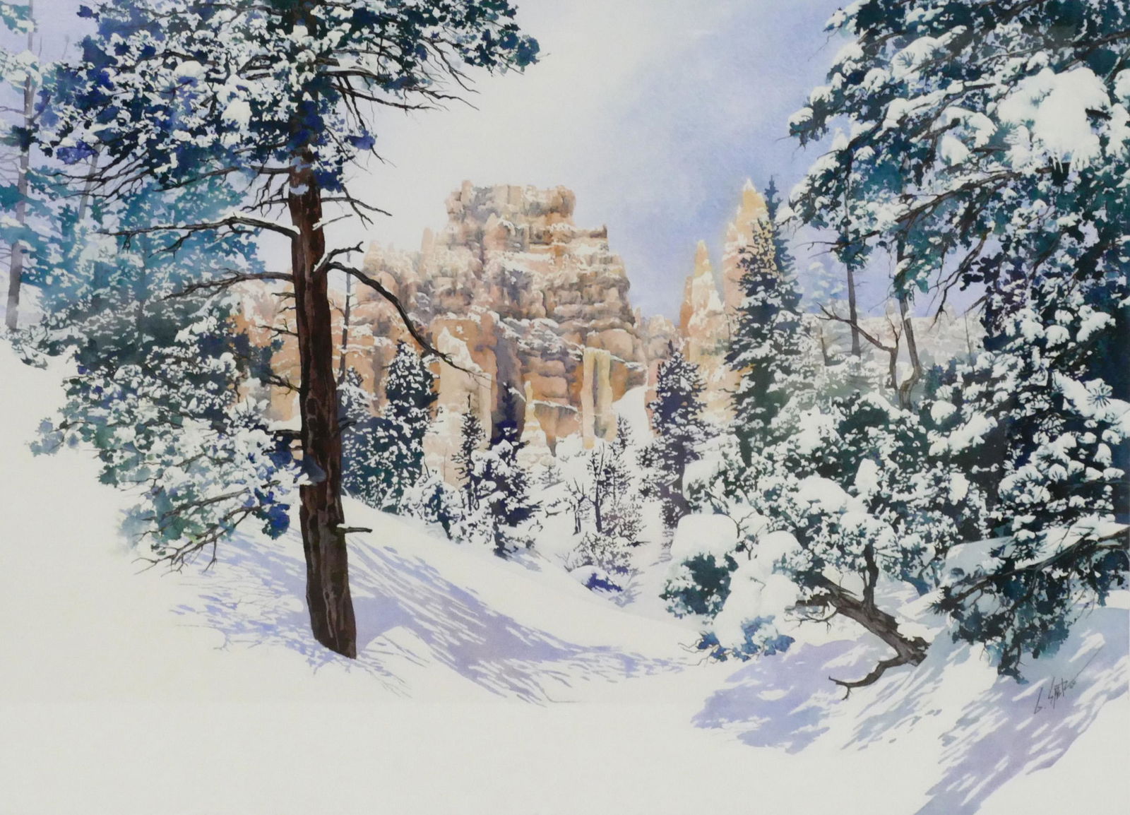 Gary Spetz ''High Desert, Winter'' 1992 Watercolor (1 of 2)