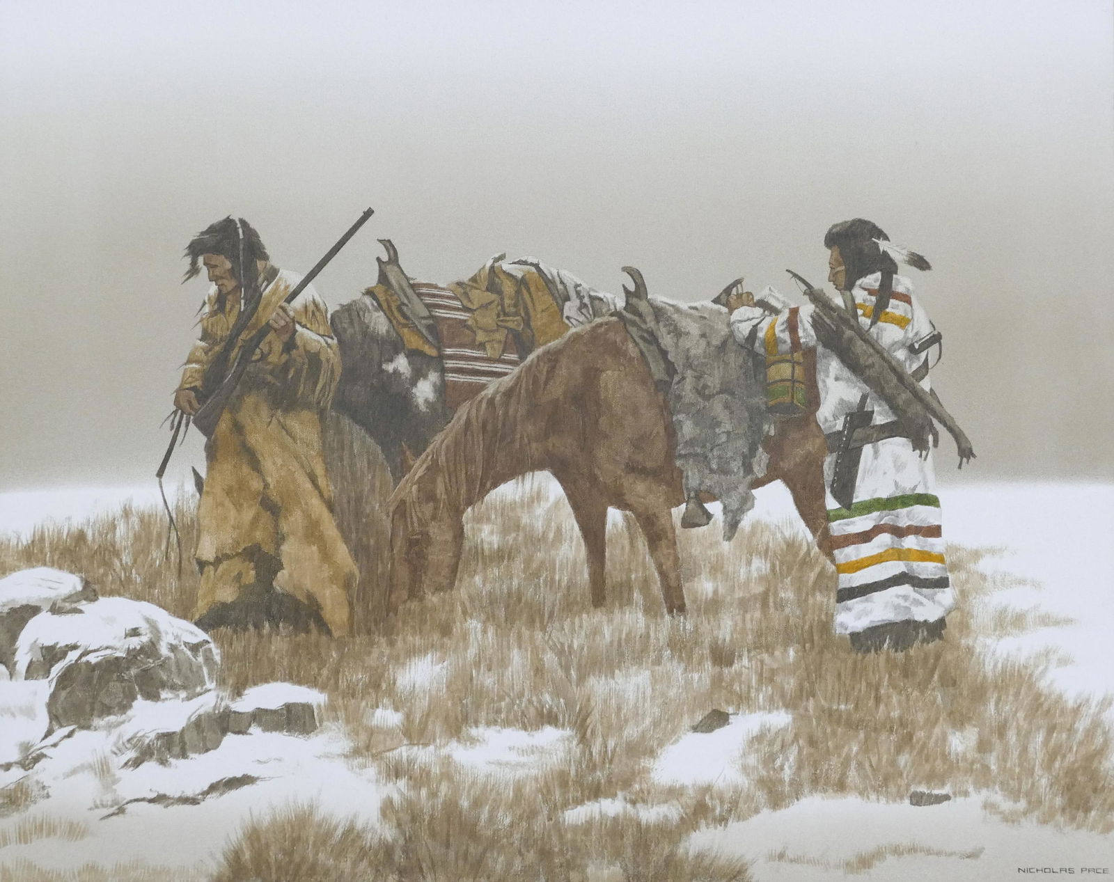 Nicholas Pace ''Winter Hunt'' Acrylic (1 of 2)