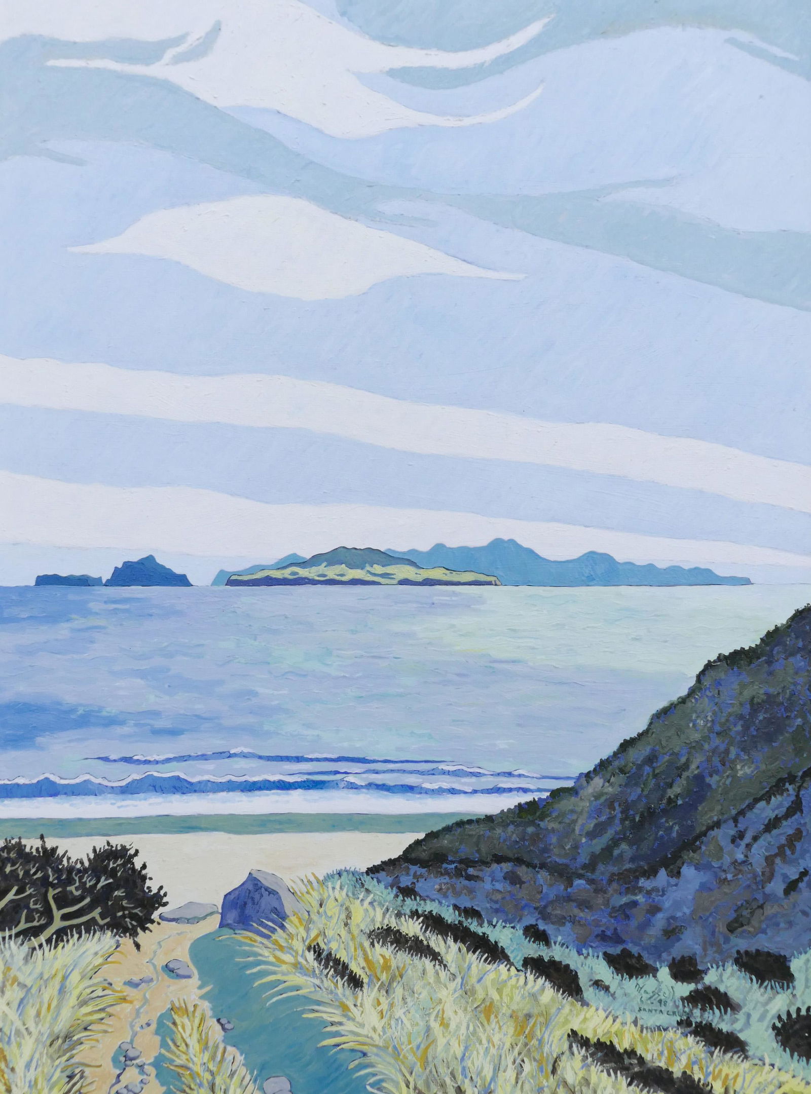 Robert Wassell ''Santa Cruz'' (Coastal) 1998 Oil (1 of 2)