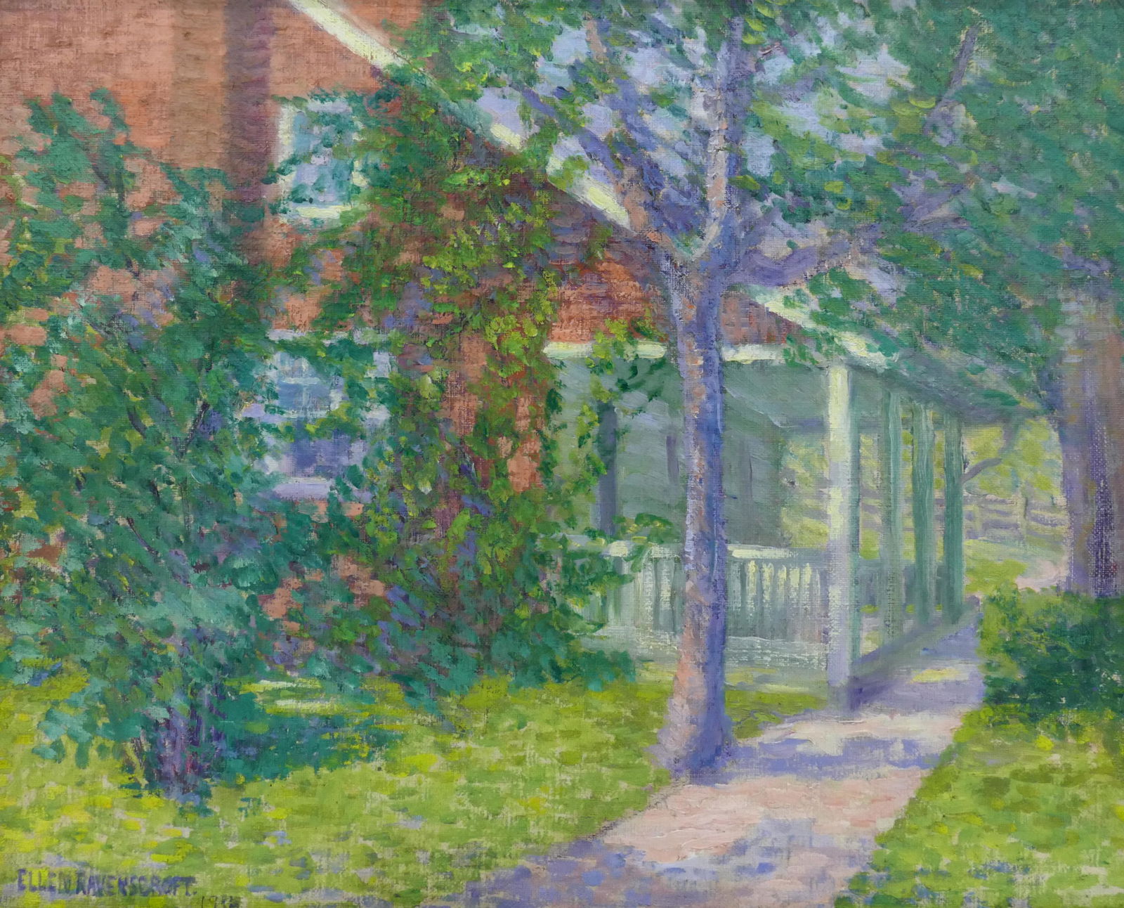 Ellen Ravenscroft ''Old Country Home'' 1916 Oil (1 of 2)