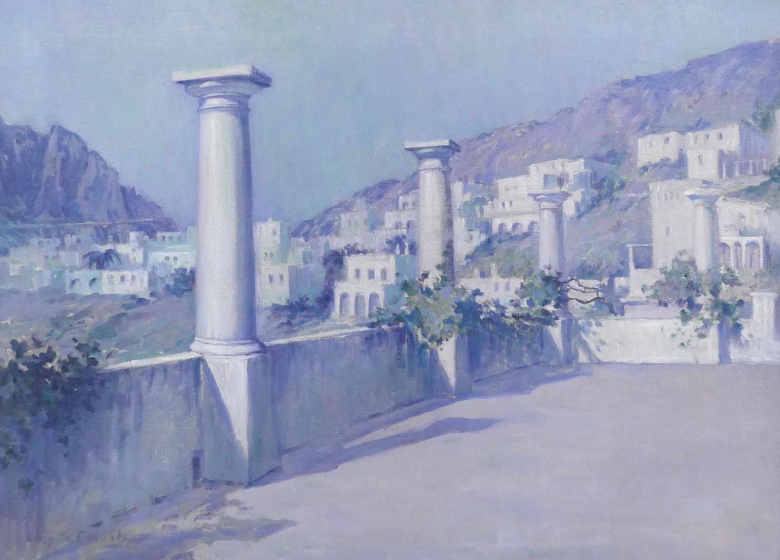 Lucy Conant ''View of Greece'' Oil (1 of 2)