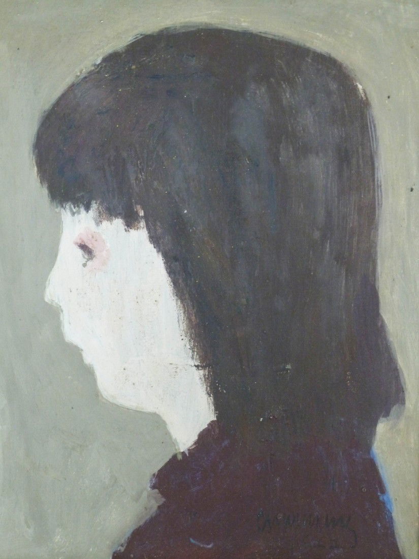William Lee Cumming (1917-2010 WA) Untitled Female: William Lee Cumming (1917-2010 WA) Untitled Female Profile Portrait 1962 Tempera/Masonite 10''x8''