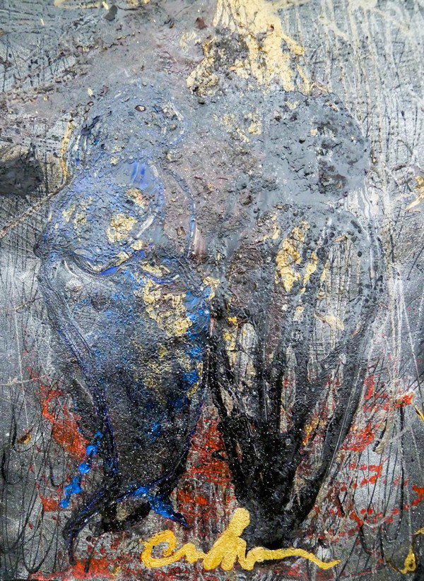 Dale Chihuly (b.1941 WA) ''Venetian'' Heavy Impast: Dale Chihuly (b.1941 WA) ''Venetian'' Heavy Impasto Acrylic/Textured Paper 30''x22'' - Purchased on Norwegian Cruise Line in 2009 for $7,800