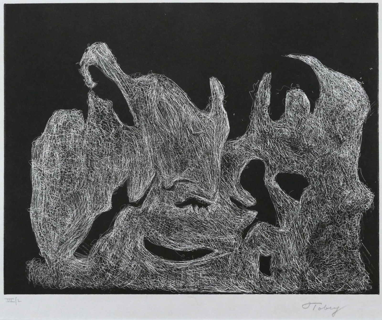 Mark Tobey ''The Awakening Night'' 1974 Etching (1 of 2)