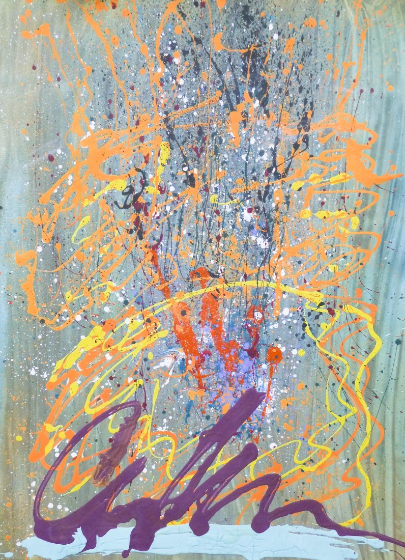 Dale Chihuly (b.1941 WA) Untitled Abstract Paintin: Dale Chihuly (b.1941 WA) Untitled Abstract Painting Acrylic/Paper 30''x22''