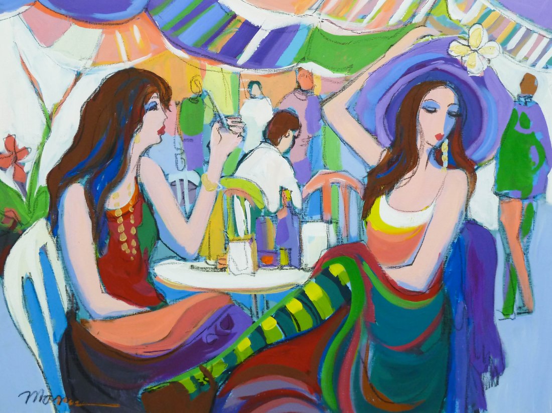 Isaac Maimon (b.1951 Israel) Untitled Parisian Caf: Isaac Maimon (b.1951 Israel) Untitled Parisian Cafe Scene Oil/Canvas 30''x40''