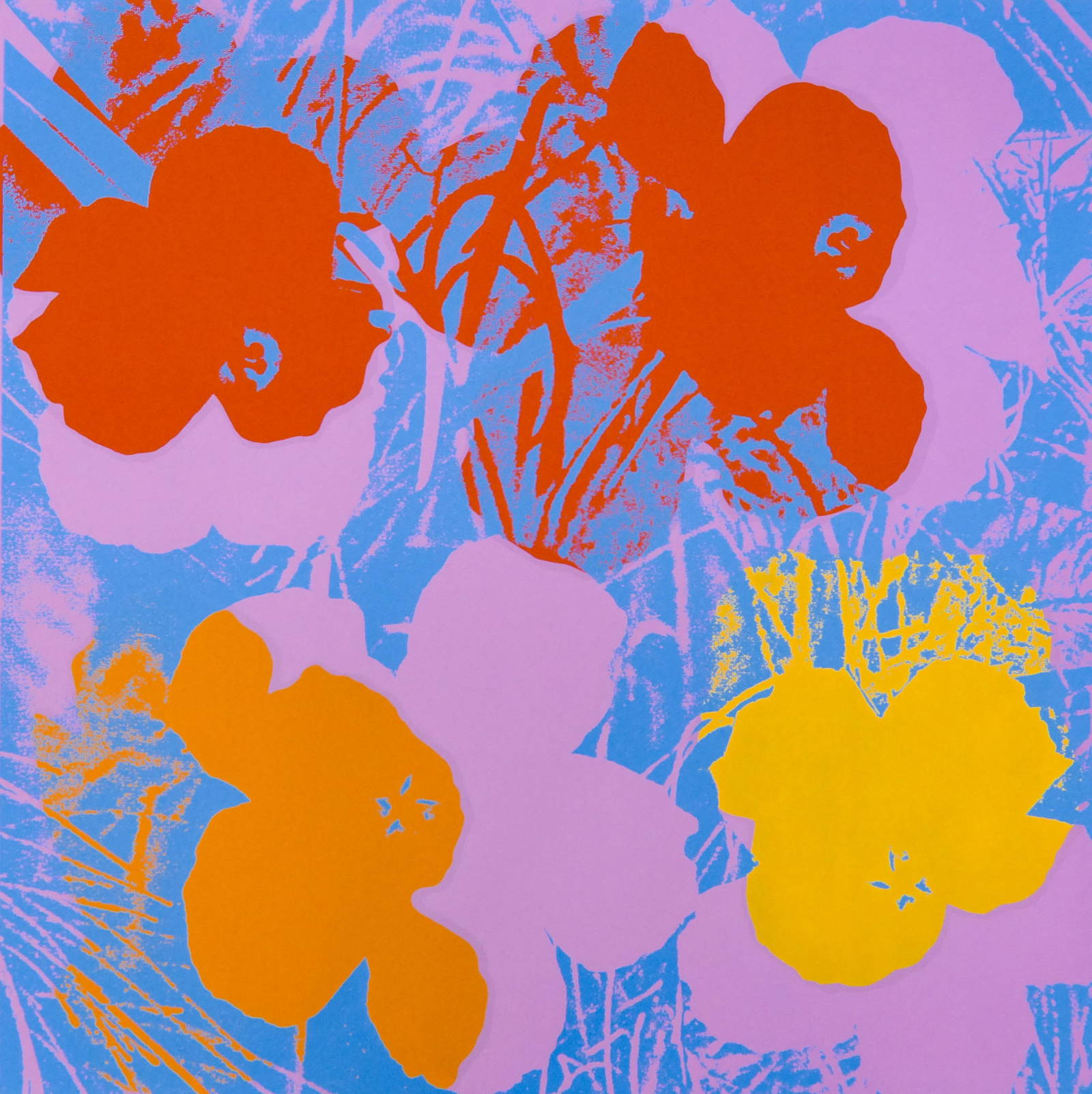 After Andy Warhol ''flowers'' 1970 Silkscreen Auction