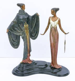 Erte ''Dream Birds'' 1988 Bronze Sculpture: Erte (1892-1990 French) ''Dream Birds'' 1988 Bronze Sculpture 18''x16''. Signed and numbered 312 of 500 edition at base. Published by Dyansen Corp., New York. Accompanied by COA and gallery brochure.