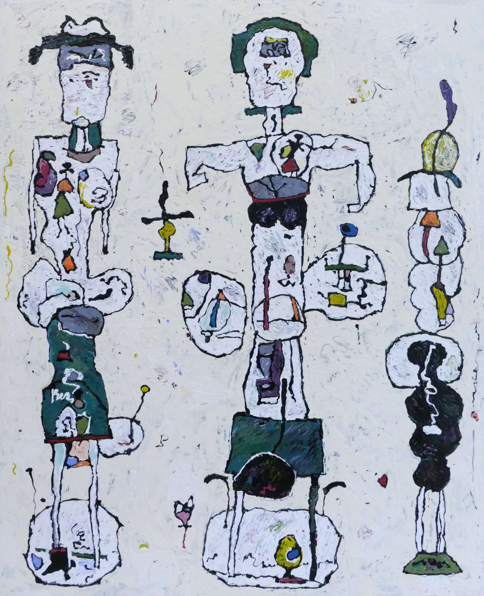 Alden Mason ''Northwest Totems'' 2001 Large Acrylic (1 of 3)