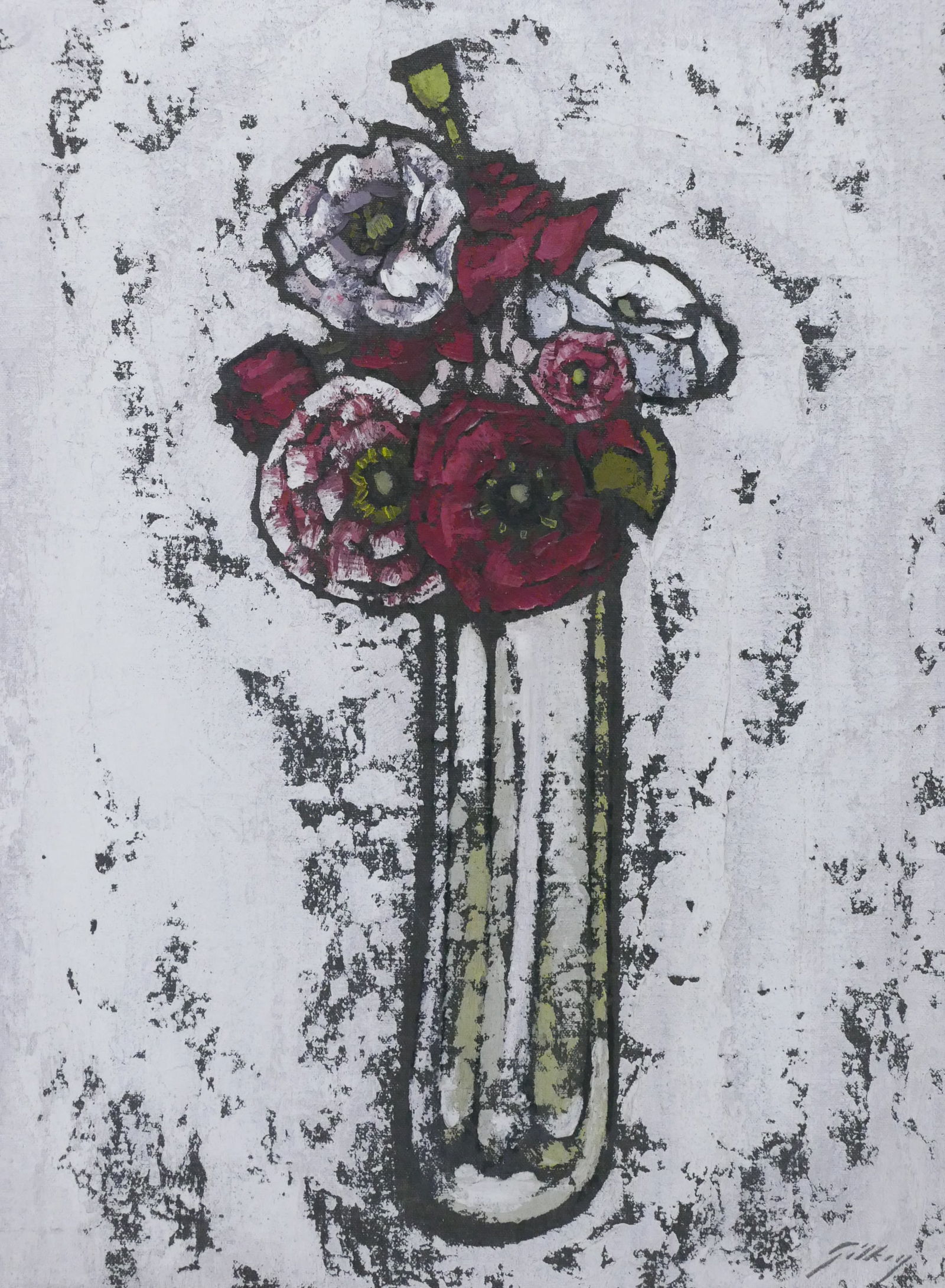 Richard Gilkey ''Poppies'' (Still Life) Oil (1 of 2)