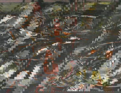 Jack Shadbolt ''Birds and Branches'' 1953 Mixed Media: Jack Shadbolt (1909-1998 Canadian) ''Birds and Branches'' 1953 Mixed Media on Paper 17''x22'' Image. Signed and dated l.r. Original framing 25''x29''. Excellent condition.