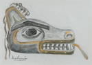 Helmi Juvonen ''Wolf Mask, Tlingit'' 1976 Watercolor