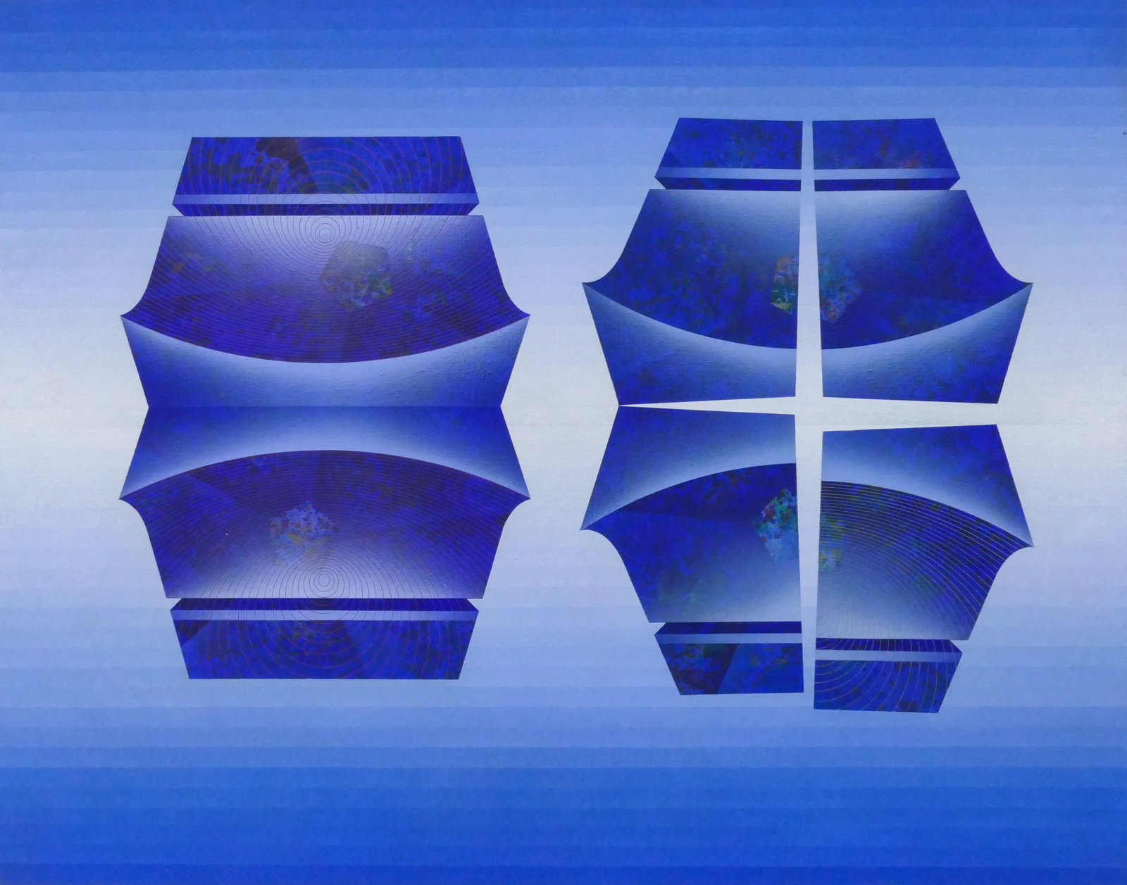 James Leong ''Landscape Reflux'' (Blue) 1970 Mixed Media (1 of 2)