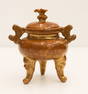 Chinese Golden Glaze Porcelain Tripod Censer