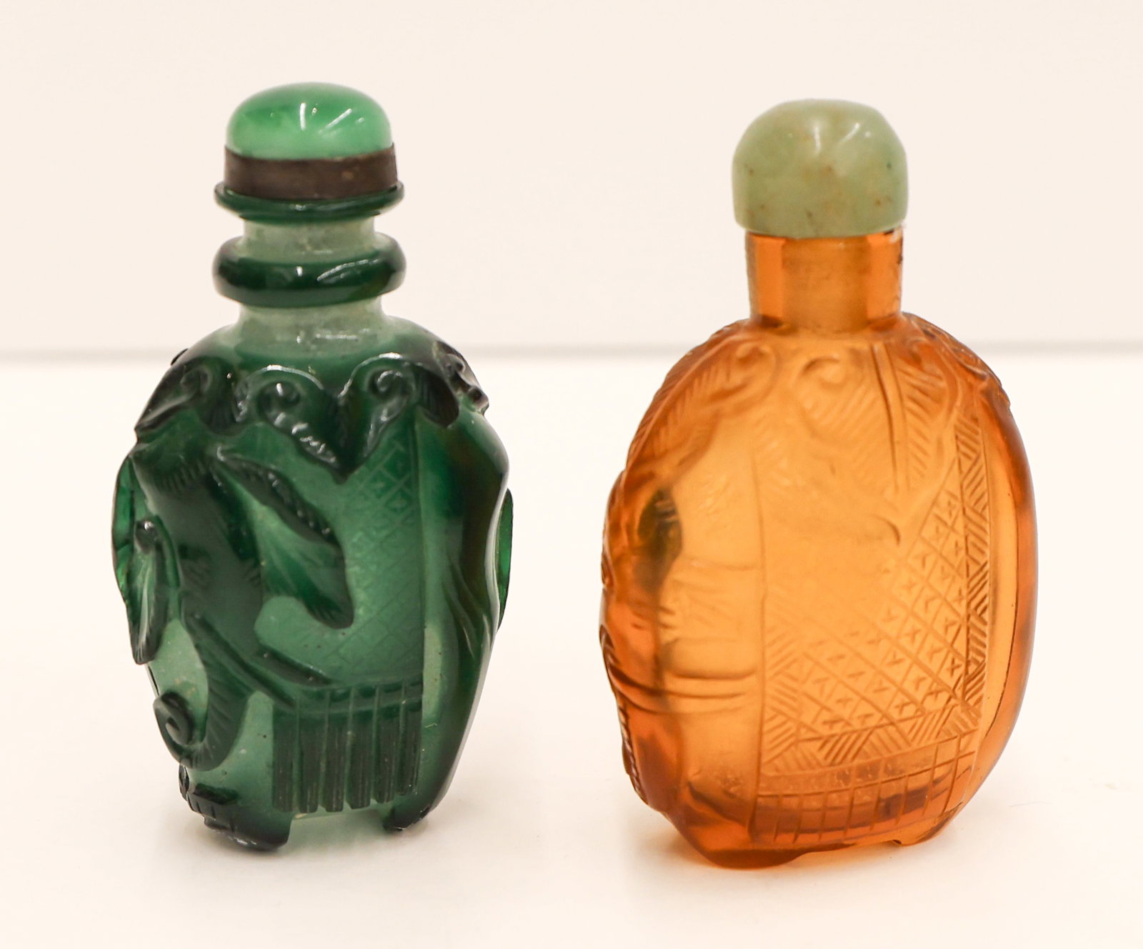 2pc Chinese Elephant Peking Glass Snuff Bottles (1 of 5)