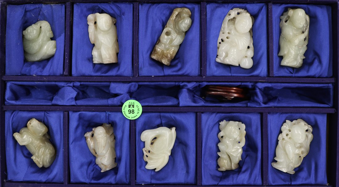 10pc Chinese Jade Children & Animal Carvings (1 of 7)