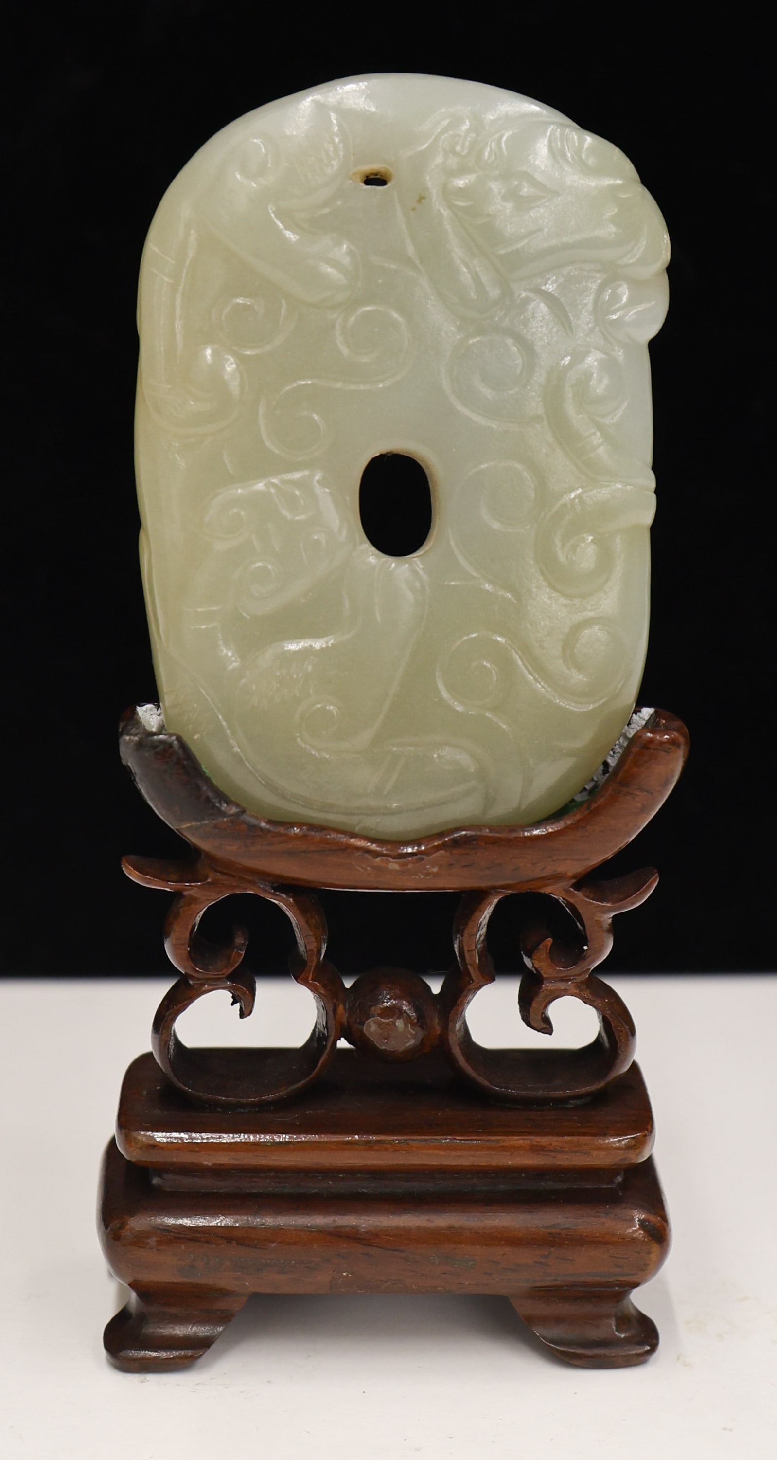 Chinese Jade Qilin Pendant on Stand (1 of 2)