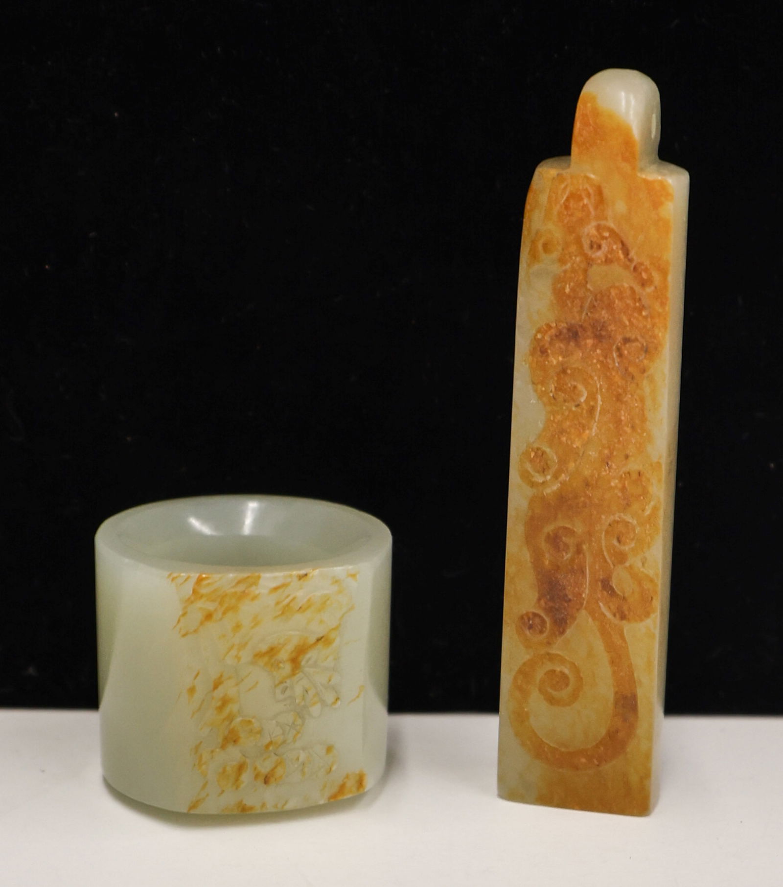 2pc Chinese Jade Russet Skin Archer's Implements (1 of 3)