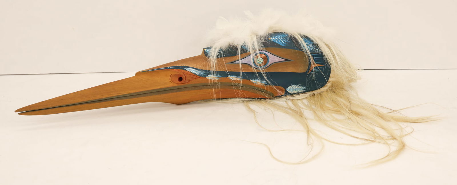 Simon Dick ''Blue Heron'' 2009 Painted Cedar Mask (1 of 3)