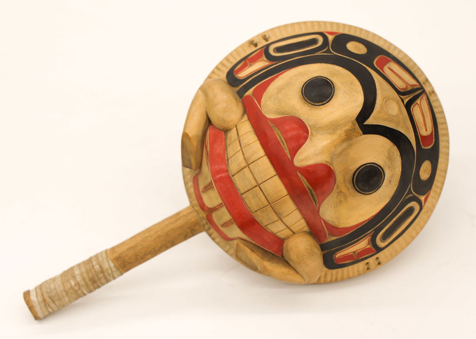 Duane Pasco ''Sun and Moon Rattle'' 1971 Painted Cedar (1 of 3)