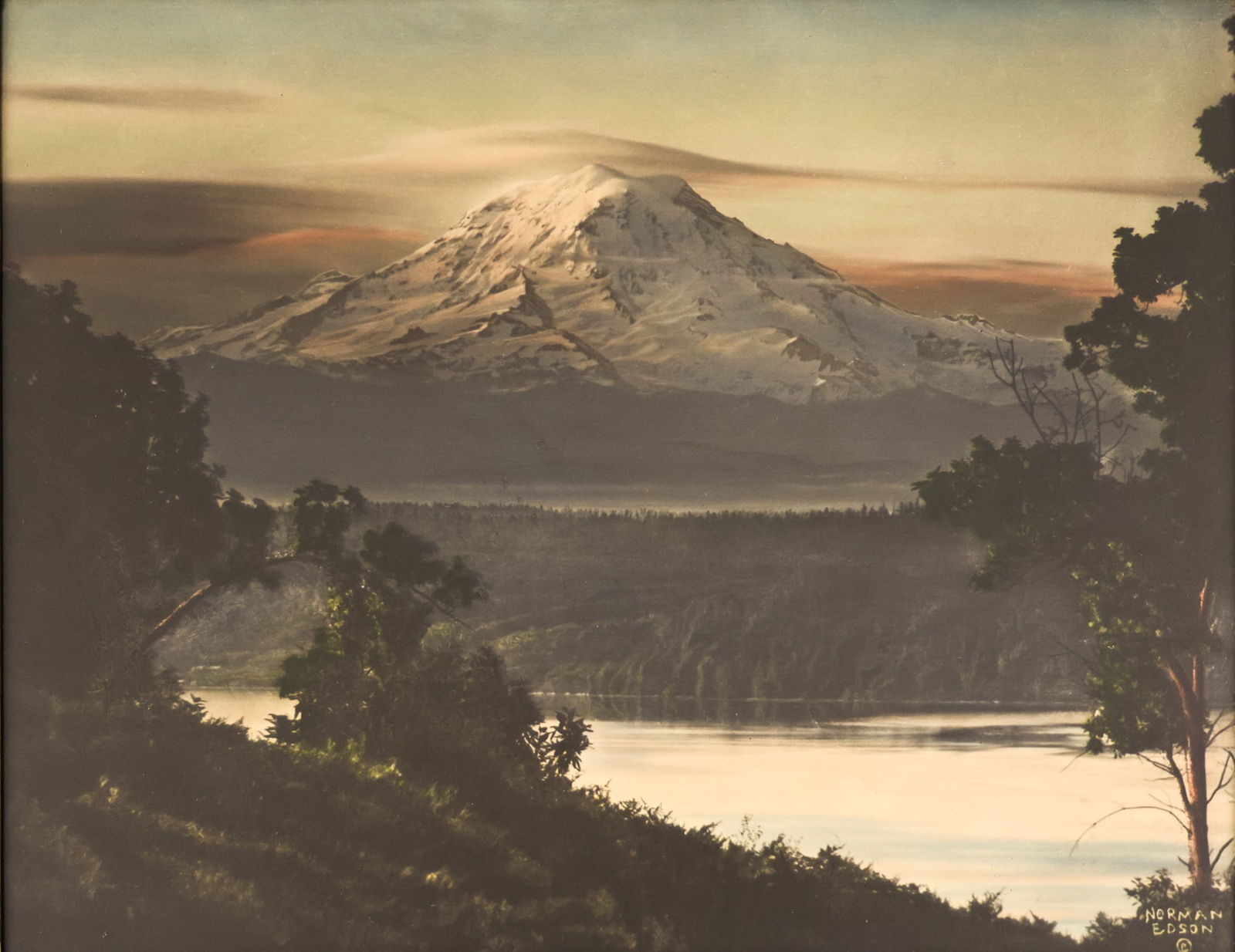 Norman Edson ''Sunrise'' (Mount Rainier) Tinted Photo (1 of 3)